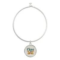 I Love Foxes Cute Heart Bangle Bracelet