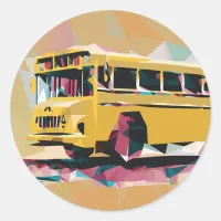 Yellow School Bus Classic Round Sticker