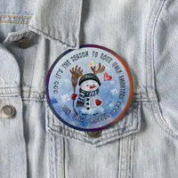 Ugly Sweater 2nd Winner FUNNY SNOWMAN Button