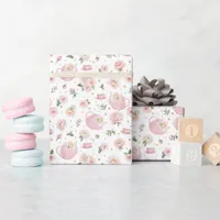 Pink Tea Party Baby Shower Wrapping Paper