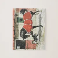 Vintage Dog and Horse Friends Jigsaw Puzzle