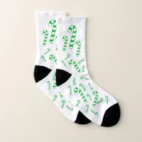 Socks - Green Candy Canes