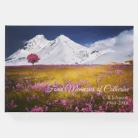 Snow Mountains Meadow Funeral Condolence Guest Book