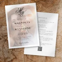 Monogram Photo QR Code All in One Invitation