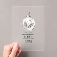Transparent Boho Neutral Christmas Party Acrylic Invitations