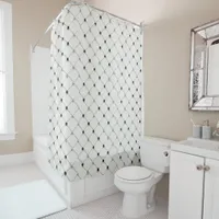 White Geometric Pattern Shower Curtain