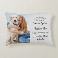 Dog Mom Custom Pet Photo Mother's Day Accent Pillow