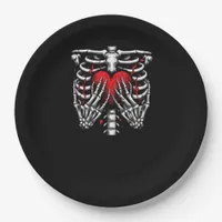 Skeleton Hands Holding Heart Halloween Costume Fun Paper Plates