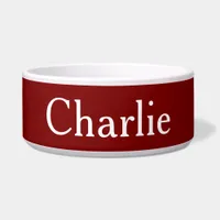 Custom Personalized Name Photo Art Deep Red Bowl