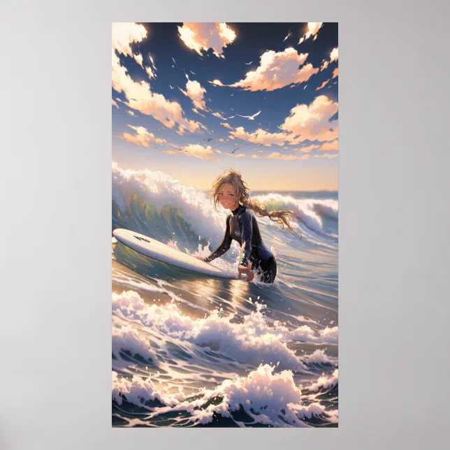 Heading out to catch a wave - Ultra tall Poster