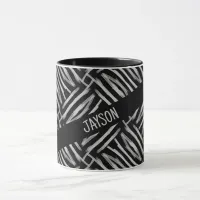 Black and White Tribal Stripes Mug