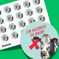 Allergic to Dairy intolerance food allergy lactose Classic Round Sticker