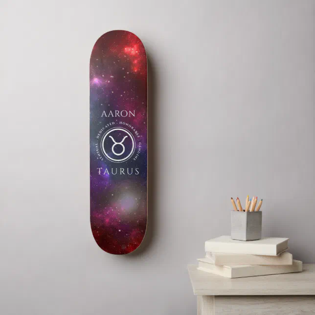 Starfield Taurus Bull Western Zodiac Skateboard