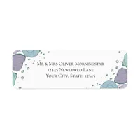 Return Address Beach Seashells Lilac Dusty Blue Label