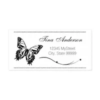 Butterfly Return Address Wood Stamp