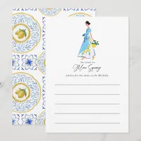 She Found Her Main Squeeze Lemon Bridal Shower Advice Card