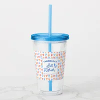 Fun "Last Splash" Theme Personalized Bachelorette Acrylic Tumbler