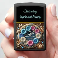 Timeless Love: Fifth Anniversary Floral Design Zippo Lighter