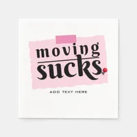 Moving Sucks! Modern Funny Farewell Good Bye Gift Napkins