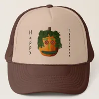 Happy Halloween - Uncut Pumpkin Face Trucker Hat