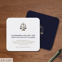 Square Justice Scale Logo Square Business Card