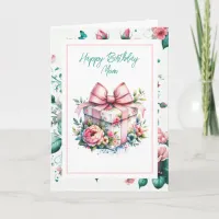 Happy Birthday Mom | Shabby Chic Floral Card