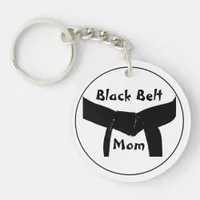 Martial Arts Black Belt Mom Keychain
