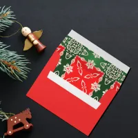 Christmas Red Green White Vintage Damask Pattern