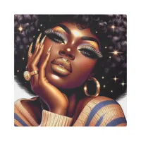 Sparkling Afro Chic African American Glam Art