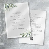 Eucalyptus QR Code All in One Wedding Invitation