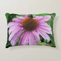 Bumblebee on Eastern purple Coneflower Accent Pillow