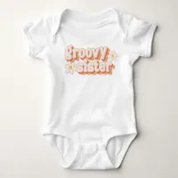 Groovy Sister Retro Daisy Baby Bodysuit | Boho 70s