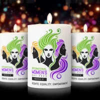 Stylized Colorful Trio of Women IWD 2025 Pillar Candle