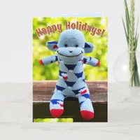 Sock Monkey - Fuji-san, Japanese Christmas Cards