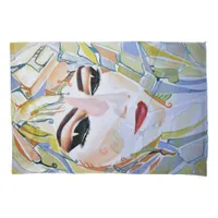 Surreal girl watercolor painting pillowcase