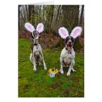 Easter Egg Hunt and Party Dogs Greeting Card