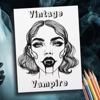 Vintage Vampire Coloring Page