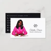 Empowered Afro Black Woman Leadership Artwork Business Card