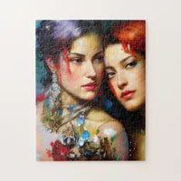 The Beautiful Lovers Colorful Painting Jigsaw Puzzle