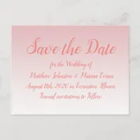 Coral Bokeh Personalized Save the Date Postcard
