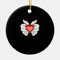 Skeleton Hands Heart Classic Aesthetic Ceramic Ornament