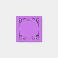 Halloween Purple & Black Magic Border Personalized Post-it Notes