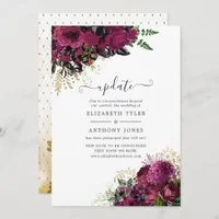 Vintage Burgundy - Marsala and Gold Wedding Update Invitation
