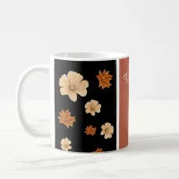 watercolor floral boho burnt orange wedding coffee mug