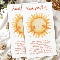 Books For Baby Sunshine Boho Cute Sun Baby Shower Enclosure Card