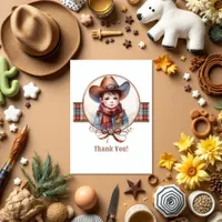 Rustic Western Cowboy Baby Shower Thank You Card