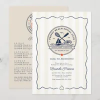 Game Set Bachelorette Preppy Tennis Beach Club Invitation