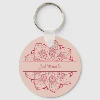 Just Breathe - Custom Mandala Keychain