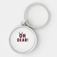 Funny Attitude Oh Dear Plaid Deer Creative Design  Keychain