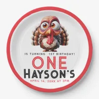 Oh what's fun Caricatures  Turkey 1st Birthday Paper Plates